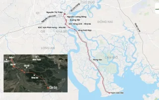Bản đồ tuyến Metro Quận 7 - Cần Giờ: Kết nối chiến lược giúp rút ngắn thời gian di chuyển xuống còn 16 phút.