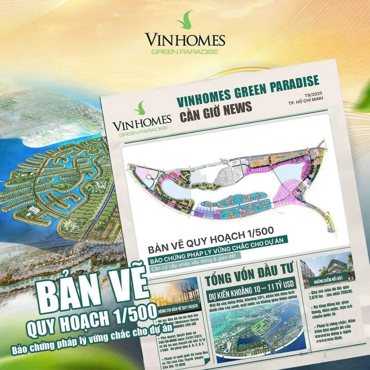 Bản vẽ quy hoạch The Grand Island Cần Giờ – Đảo Mặt Trời tại Vinhomes Green Paradise.