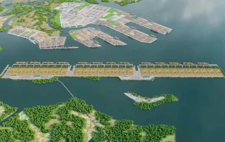 Cầu cảng Vinhomes Green Paradise Cần Giờ với chiều dài 7 km, tạo điều kiện phát triển du lịch và kinh tế khu vực.