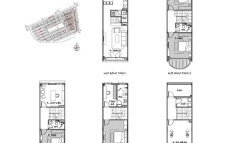 Minh họa mặt bằng các tầng của nhà phố Vinhomes Cần Giờ – Green Paradise.
