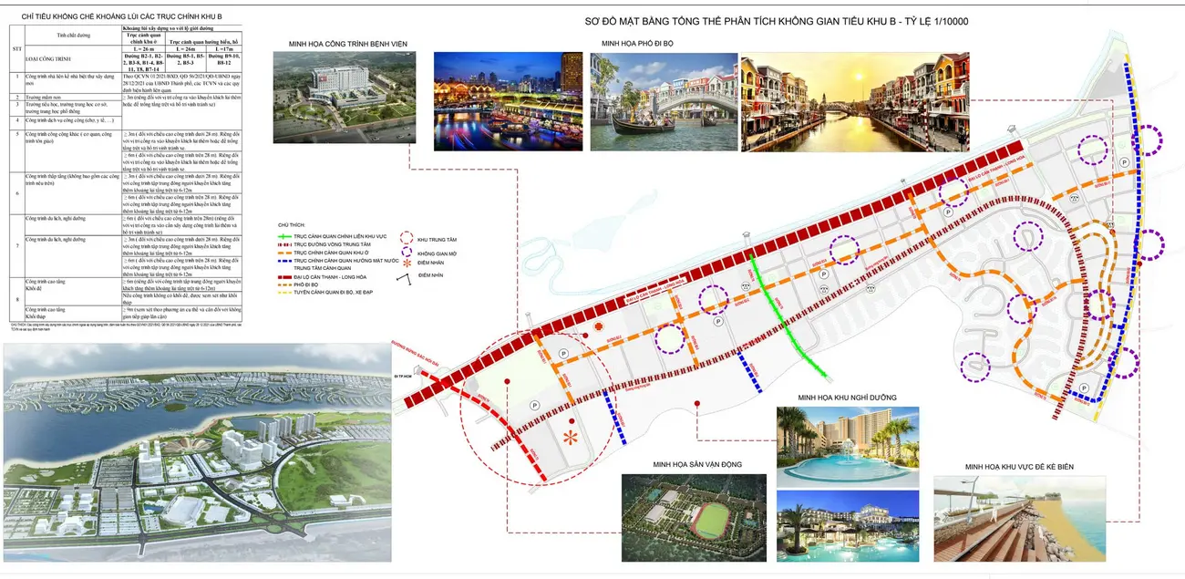 Sơ đồ tổng thể và minh hoạ các công trình tại The Green Bay – Vịnh Ngọc, Vinhomes Green Paradise.
