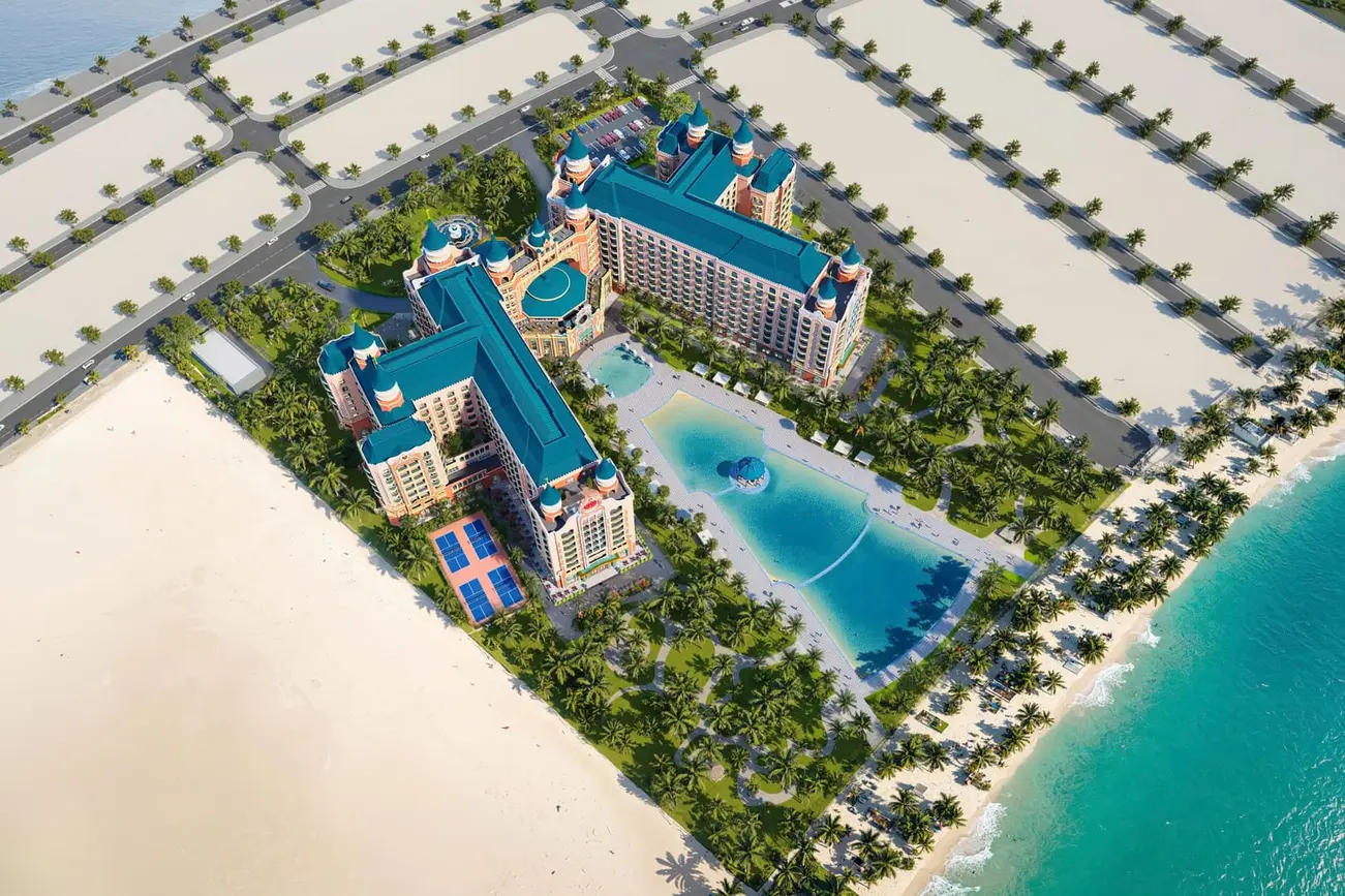 Toàn cảnh tổ hợp khách sạn nghỉ dưỡng tại phân khu The Haven Bay, Vinhomes Green Paradise Cần Giờ.