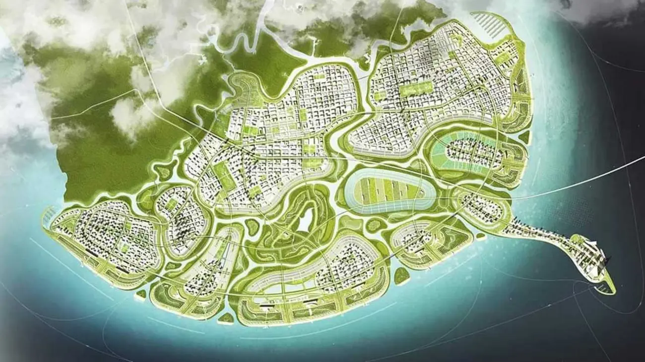 Tổng thể quy hoạch Vinhomes Green Paradise tại Cần Giờ, hài hòa giữa hiện đại và thiên nhiên.