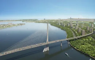 Phối cảnh dự án cầu Cần Giờ giúp kết nối hạ tầng, thúc đẩy phát triển kinh tế – xã hội của huyện.